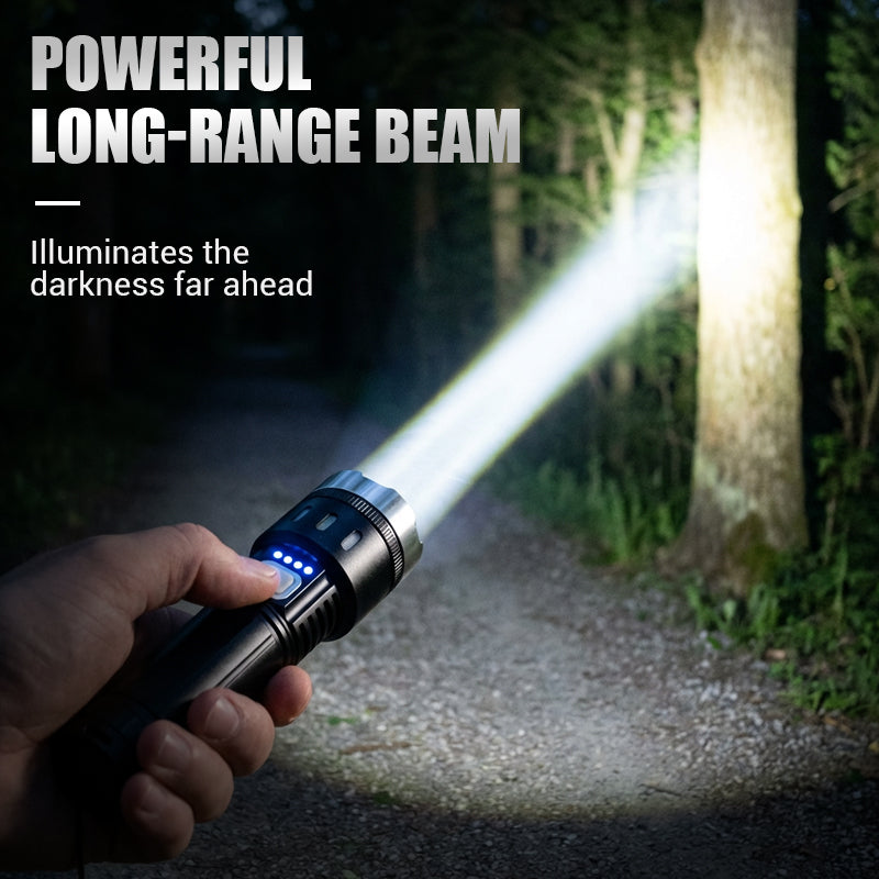 💎 50% OFF! 💎 Multifunctional Zoom LED Flashlight with Power Display – 500m Range, USB-C & 4 Lighting Modes