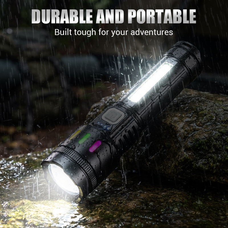 💎 50% OFF! 💎 Multifunctional Zoom LED Flashlight with Power Display – 500m Range, USB-C & 4 Lighting Modes