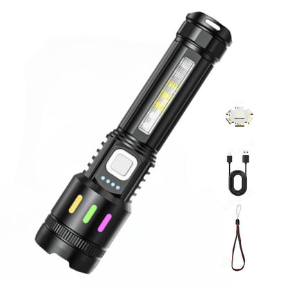 💎 50% OFF! 💎 Multifunctional Zoom LED Flashlight with Power Display – 500m Range, USB-C & 4 Lighting Modes
