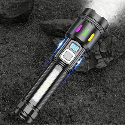 💎 50% OFF! 💎 Multifunctional Zoom LED Flashlight with Power Display – 500m Range, USB-C & 4 Lighting Modes